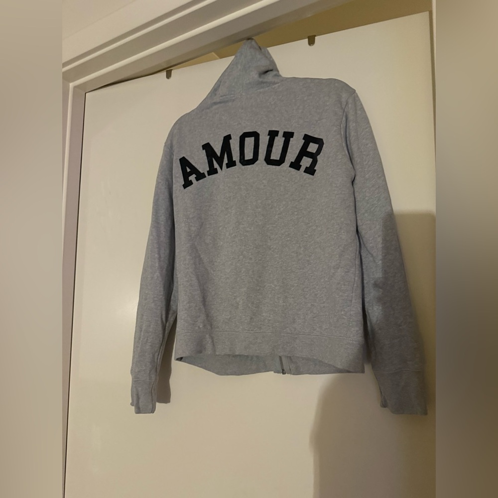 Zadig & Voltaire Gray 'AMOUR' Back Zip Hoodie